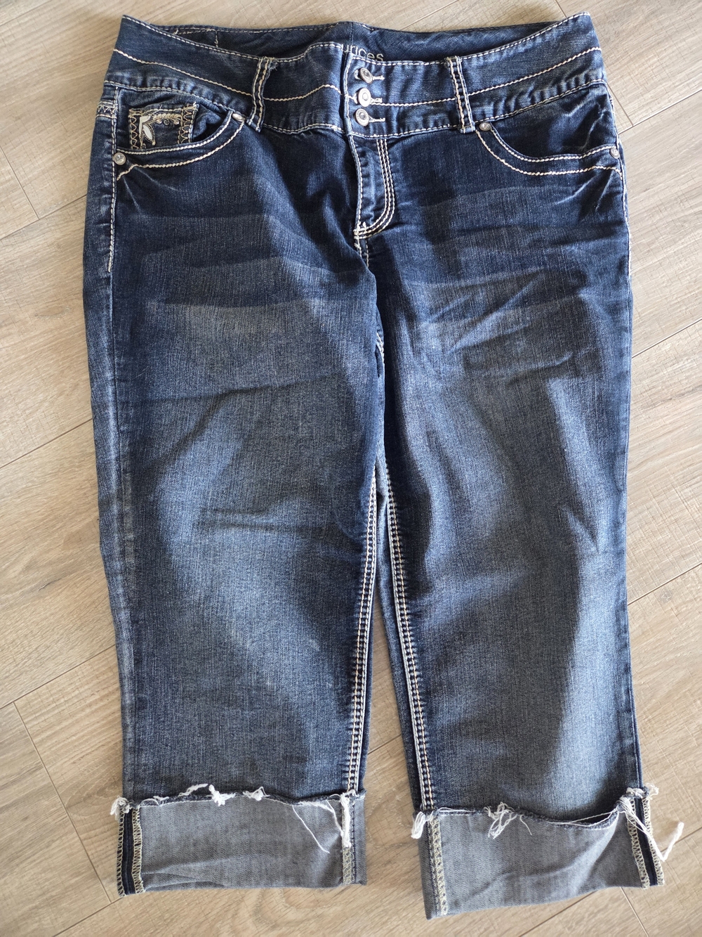 Maurices Womens Jeans Raw Hem Blue Size 13/14
